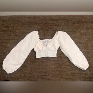 white cropped top